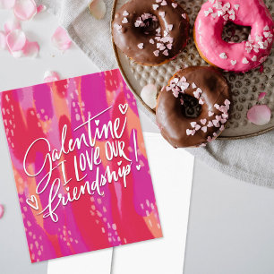 Hand Lettered Galentine I Kärlek Vår Vänskap Helgkort