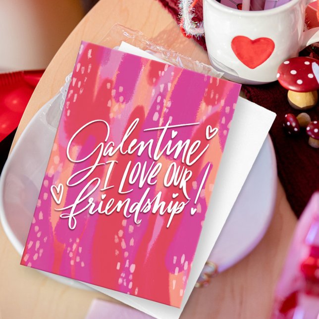 Hand Lettered Galentine's Day Helgkort (Skapare uppladdad)