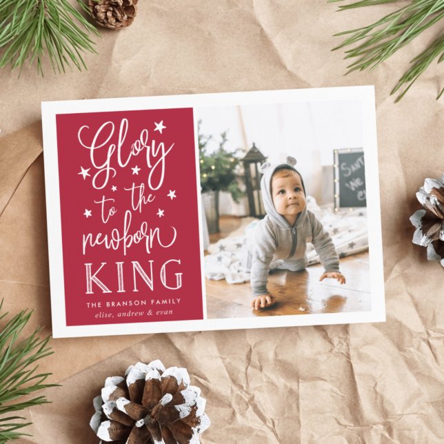 Hand Lettered Glory | Christmas Photo Card Julkort (Skapare uppladdad)
