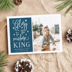 Hand Lettered Glory Julfoto-kort Julkort