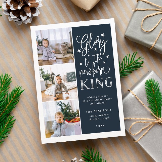 Hand Lettered Glory | Kort för julfoto (Skapare uppladdad)