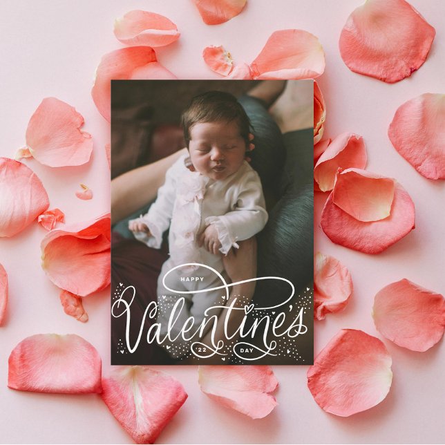 Hand Lettered Good Valentine Day Photo Helgdag Julkort (Skapare uppladdad)