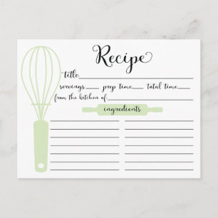 Hand Lettered Grönt Möhippa ShowerRecept Card Vykort