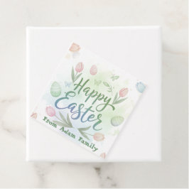 Hand-Lettered Happy Easter Watercolor Gåvor Etiketter