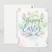 Hand-Lettered Happy Easter Watercolor Greeting 
