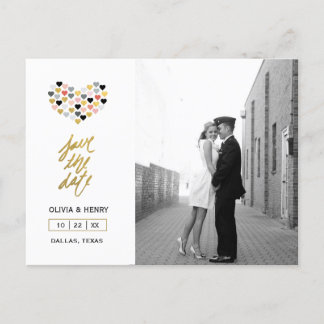 Hand Lettered Hearts | Spara datumvykortet Meddelande Vykort