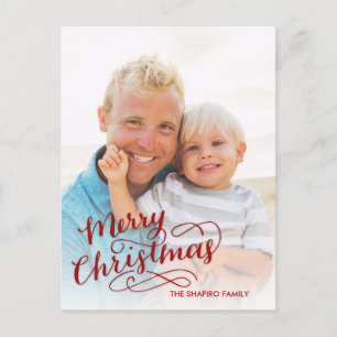 Hand Lettered Helgdag Card Maroon Helg Vykort