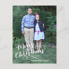 Hand Lettered Holiday Card Helg Vykort