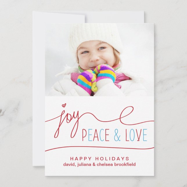 Hand Lettered Joy Julkort (Framsida)