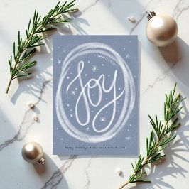 Hand-lettered Joy- Non-Photo Flat Holiday Card Julkort