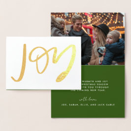 Hand Lettered JOY Photo Gold Foil Card Folierat Kort