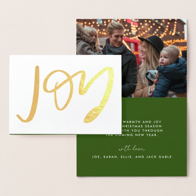 Hand Lettered JOY Photo Gold Foil Card Folierat Kort (Display)