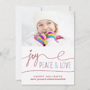 Hand Lettered Joy Photo Julkort