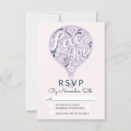 Hand Lettered Kärlek Lavender Bröllop OSA Svara