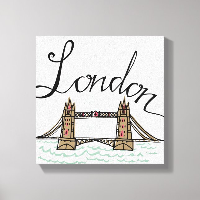 Hand Lettered London Bridge 2 Canvastryck (Framsida)