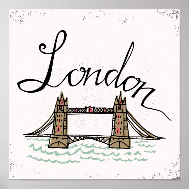 Hand Lettered London Bridge Poster (Framsidan)
