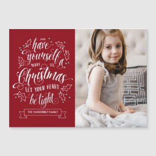 Hand Lettered Merry Li'l jul Magnetic Card