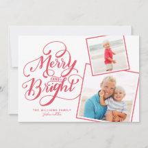 Hand Lettered Merry och Bright Jul Snapshots
