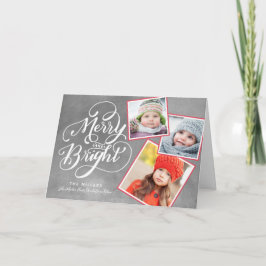 Hand Lettered Merry och Bright Jul Snapshots Kort