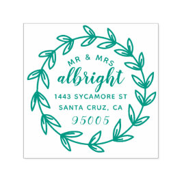 Hand Lettered Mr & Mrs Bröllop Returadress Självfärgande Stämpel