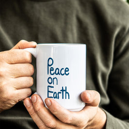 Hand-lettered Peace on Earth Wishes Två-Tonad Mugg