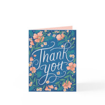 Hand Lettered Peach Blue Blommigt Photo Tack