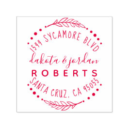 Hand Lettered Rustic Couple Returadress Självfärgande Stämpel