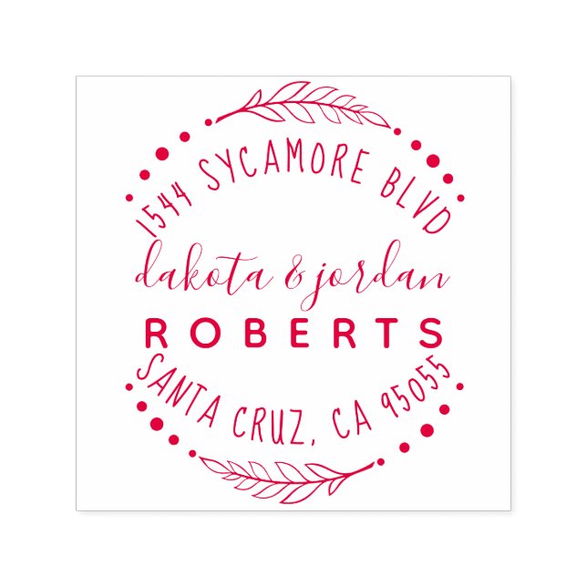 Hand Lettered Rustic Couple Returadress Självfärgande Stämpel (Design)