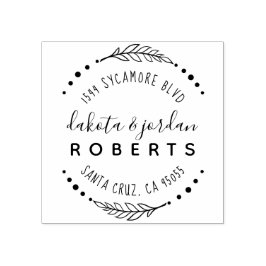 Hand Lettered Rustic Couple Returadress Stämpel