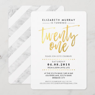 HAND LETTERED SCRIPT-typ enkel guld-foliemärkning Inbjudningar
