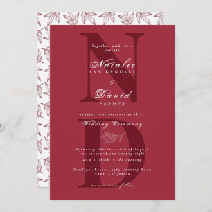 Hand Lettered Solid Färg Elegant Fall Wedding Inbjudningar