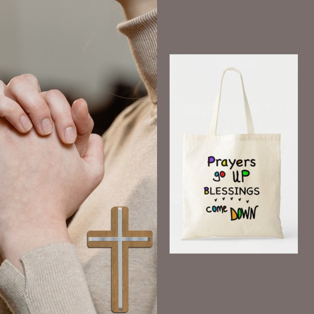 Hand Lettering Colorful Prayers Church Bag Tygkasse (Skapare uppladdad)