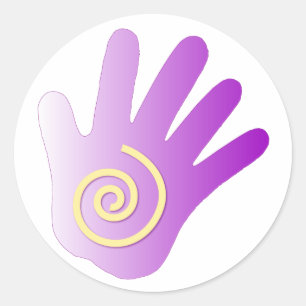 Hand - Lila Runt Klistermärke