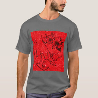 Hand linjerad familjeteckning t shirt