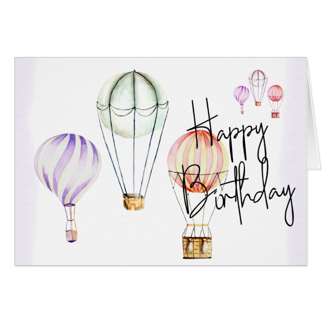 Hand Made Card Balloon - Happy Birthday Hälsningskort (Framsidan Horizontal)