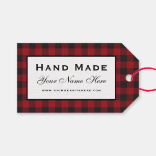 Hand Made Red Play-Märkre Presentetikett