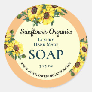 Hand Made Soap-produktetikett Runt Klistermärke