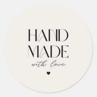Hand Made With Love Simple Sticker – Small Busines Runt Klistermärke