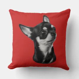 Hand målad chihuahua porträtt kudde