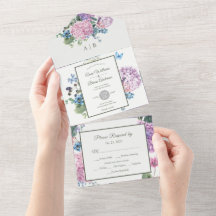 Hand-målad Hydrangea Blommigt Bröllop