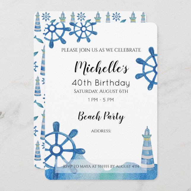 Hand-målad inbjudan för fyrkantsfärgssegment (Fram/baksida)