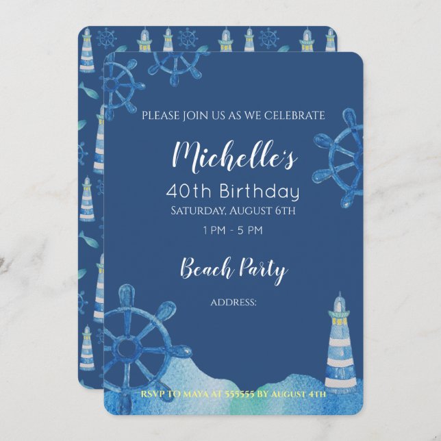 Hand-målad inbjudan för fyrkantsfärgssegment (Fram/baksida)