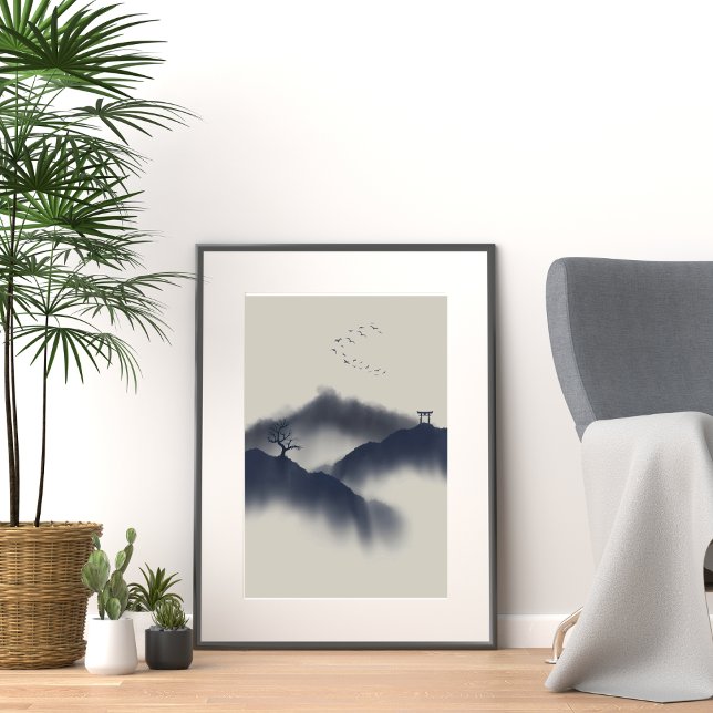 Hand målad sten från bergstrandväggen poster (Skapare uppladdad)
