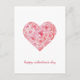 Hand målad vattenfärg ro hjärta Valentines day Helg Vykort