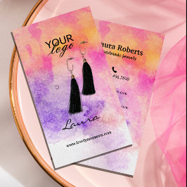 Hand-målad vattenfärg Visningen Färgfull avläsning Visitkort