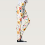 Hand målad Watercolor Garden Flowers Colorful Leggings<br><div class="desc">Stega ut i stil med dessa topparna av roligt som innehåller en mönster av vita blommor från vattenträdgårdar. Perfekt för en natt ut,  träning på gymmet eller trädgården party.</div>