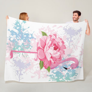 Hand målade flamingoen fleecefilt