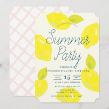 Hand målade Lemon Rosa Summer Birthday