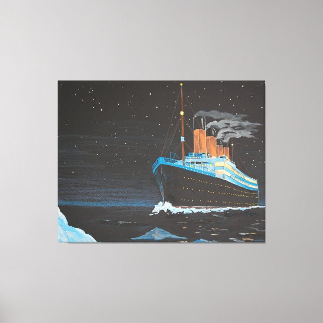Hand målade Titanic Voyage Canvas Art (Framsida)