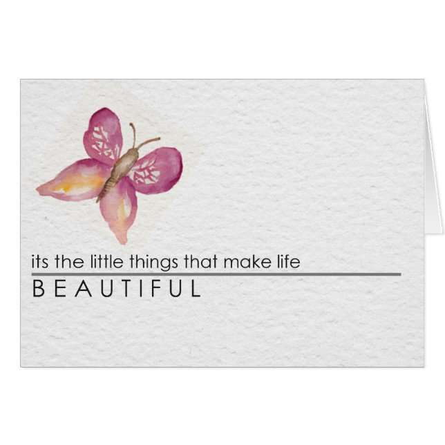 Hand målade vattenfärgfjärilen hälsningskort (Framsidan Horizontal)